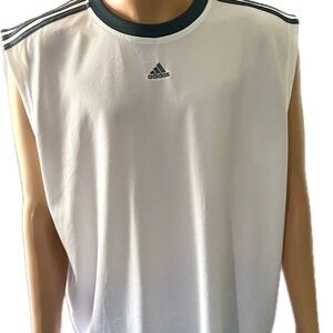 Mens Adidas basketball all world sleeveless tee.  White /large